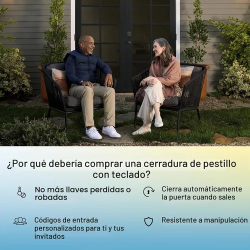 Vista 5 de Yale Security Cerradura de Pestillo con Teclado sin Llave - Desbloquea Usando tu Código de Entrada - Sin aplicación o conectividad - Gamuza Negra