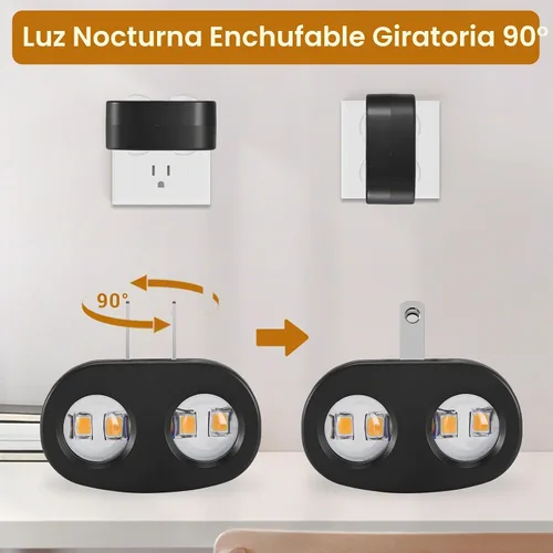 Vista 5 de Paquete de 4 luces LED de noche enchufables, 100 lúmenes, 4000 K blanco frío, sensor de encendido/apagado automático del atardecer al amanecer