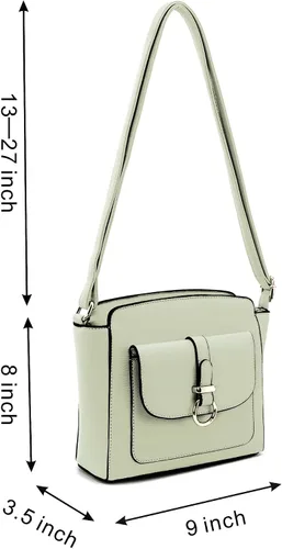 Vista 3 de LA TERRE Bolsos cruzados ligeros y medianos para mujer, pequeños bolsos cruzados de cuero vegano