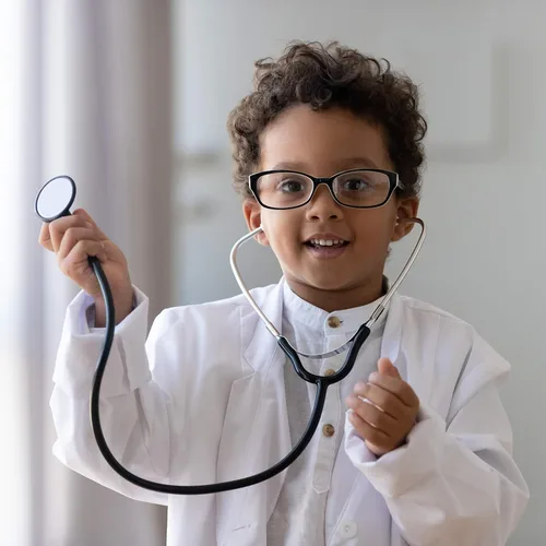 Vista 3 de Skeleteen Doctor's - Estetoscopio de juguete para niños, juego de médico o enfermera, accesorios de disfraz y juguetes de utilería para niños, 1