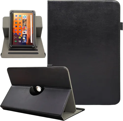 Vista 9 de Funda universal para tablet Android de 10 y 10.1 pulgadas, Dluggs de piel sintética con rotación de 360 grados, soporte multiángulo