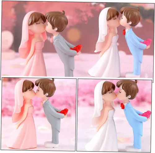 Vista 5 de ARTIBETTER 10 pares de adornos de boda para parejas, adornos para parejas y para la señora para tartas de boda, decoración de estatua de pareja