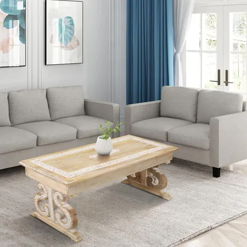 Vista 10 de Lightnpro - Mesa de centro de madera hecha a mano – Mesa central rectangular plegable premontada para sala de estar con revistas y almacenamiento