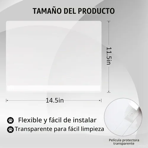 Vista 2 de YOILES 3 piezas de protectores contra salpicaduras de orina para caja de arena de gato, protector contra salpicaduras transparente fácil de limpiar