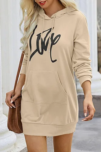 Vista 5 de PRETTYGARDEN Sudadera con capucha para mujer, de otoño, a la moda, con cordón, ligera, manga larga, sin botones, vestido con capucha