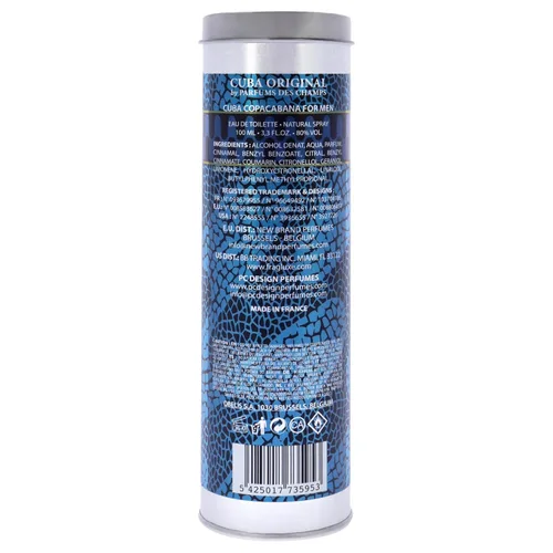Vista 4 de Cuba Brasil Copacabana Eau de Toilette en espray para hombre, marrón, 3.3 onzas líquidas