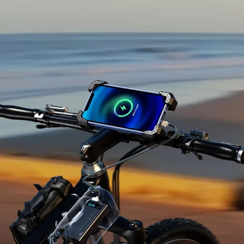 Vista 8 de iMESTOU Soporte de teléfono con cargador USB C inalámbrico para motocicleta