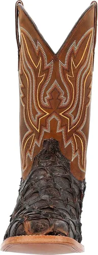 Vista 3 de Durango Exotic Pirarucu Skin Western - Botas para hombre con punta cuadrada ancha