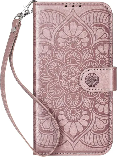 Vista 13 de Funda tipo cartera para iPhone 13, [bloqueo RFID] con 3 ranuras para tarjetas con ranura para tarjeta de crédito, cubierta protectora magnética