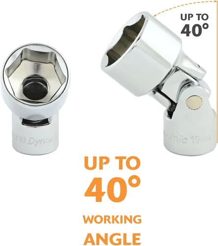 Vista 3 de Dynamic Herramientas 3/8" Drive 7 Pieza 6 Puntos SAE, Conjunto Universal Flex Socket Set, 3/8" - 3/4