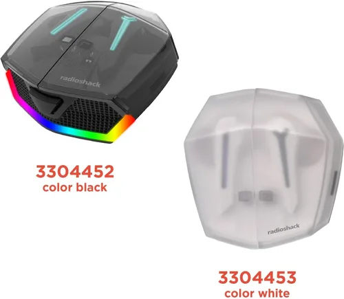 Vista 4 de RadioShack Auriculares inalámbricos para juegos con cancelación de ruido 3304451, color blanco