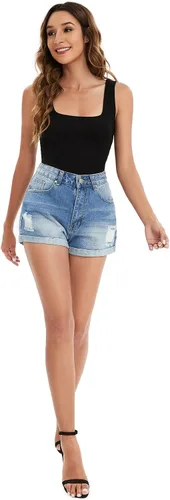 Vista 5 de Verdusa Camiseta básica sin mangas con cuello cuadrado casual para mujer