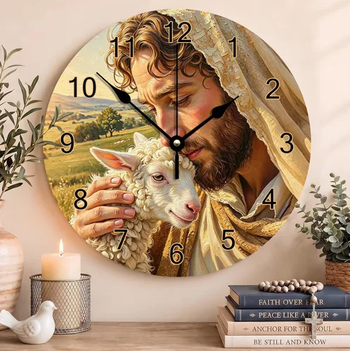 Vista 50 de Reloj de pared con versículo bíblico, con cita religiosa, reloj de madera, texto inspirador cristiano, reloj de madera rústico personalizado