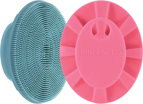 Vista 15 de INNERNEED Juego de cepillos de limpieza facial de silicona suave, almohadilla exfoliante suave y masajeadora, diseño antideslizante para eliminación
