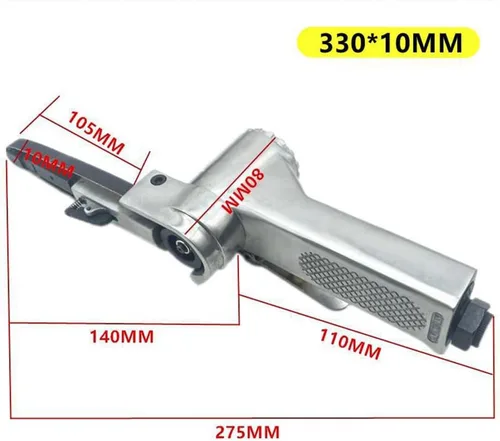 Vista 5 de Mini lijadora de banda de aire, herramienta neumática de mano para lijado de metal y madera (12.992 x 0.394 in)