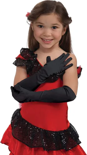 Vista 2 de Guantes de satén para ópera, de niño. De Forum, talla única , Negro