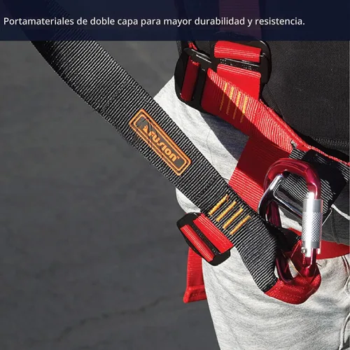 Vista 6 de ProGrip - Cordón de seguridad con cremallera y trabillas para engranajes, 2 pies, 23 kN, color negro