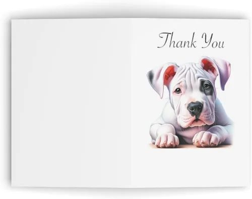Vista 3 de DistinctInk Tarjeta de felicitación/tarjeta de nota -Dogo Argentino Puppy Coloreado Lápiz Dibujo Cumpleaños