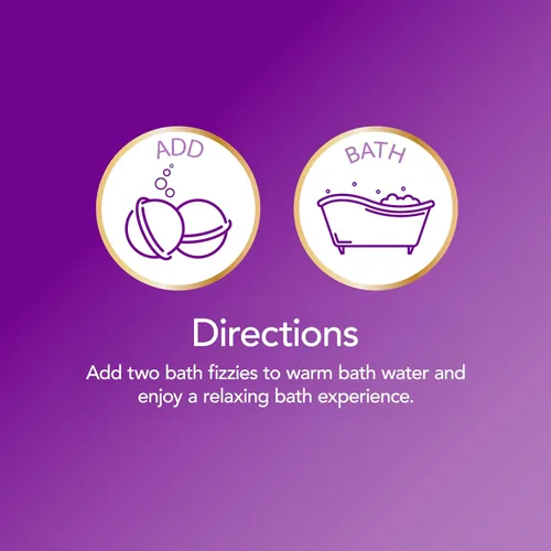 Vista 3 de Calgon Bath Fizzies, Lavanda y Miel, 8 piezas