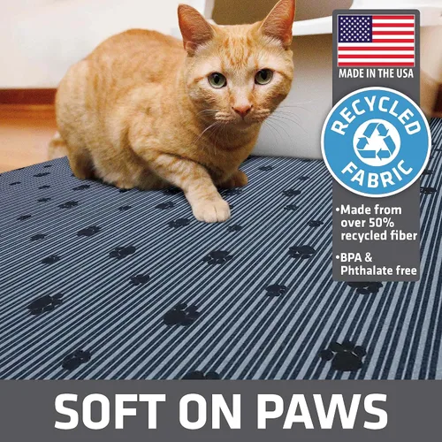 Vista 4 de Drymate Tapete Original para arena para gatos, contiene desorden de la caja, protege los suelos, a prueba de orina, lavable a máquina, suave