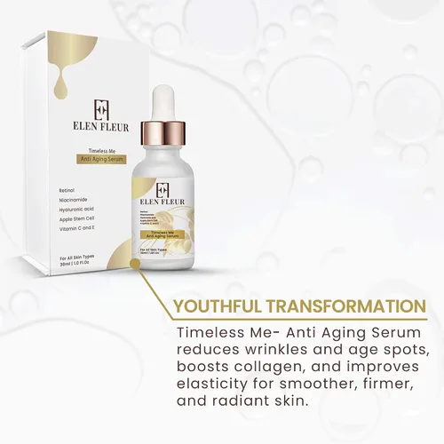 Vista 5 de Suero de colágeno con retinol – Suero facial hidratante y reafirmante con ácido hialurónico, niacinamida, vitamina C y E – Promueve una piel suave