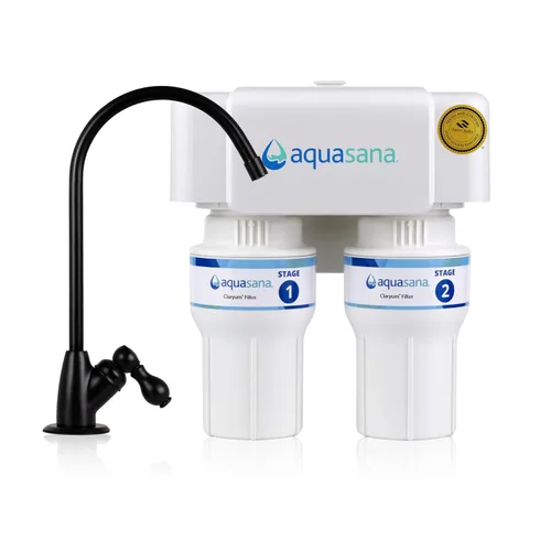 Vista 11 de Aquasana Filtro de agua para debajo del fregadero Filtración de 2 etapas Reduce hasta un 99.99% de PFAS, plomo, cloro, quistes y más Filtro