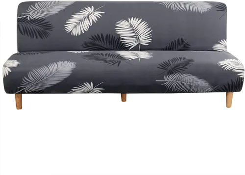 Vista 23 de MIFXIN Funda de sofá sin brazos, funda elástica plegable para futón, protector de muebles para sofá cama sin apoyabrazos, funda para sofá para Hojas