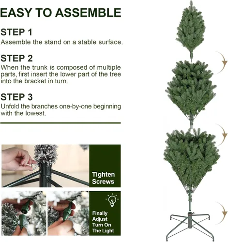 Vista 8 de Glitzhome Árbol de Navidad preiluminado, abeto artificial realista de 7.5 pies con 1,668 puntas y 680 luces centelleantes C3, 10 funciones de Aspen