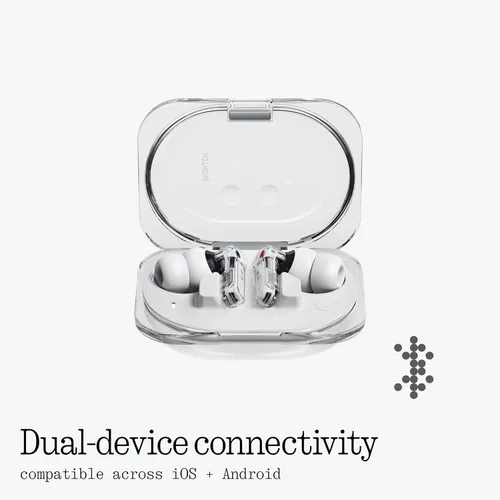 Vista 10 de Nothing Auriculares con cancelación de ruido Ear (3a), ANC híbrido de 45 dB, controlador de 0.472 in con audio de alta resolución y graves más Negro