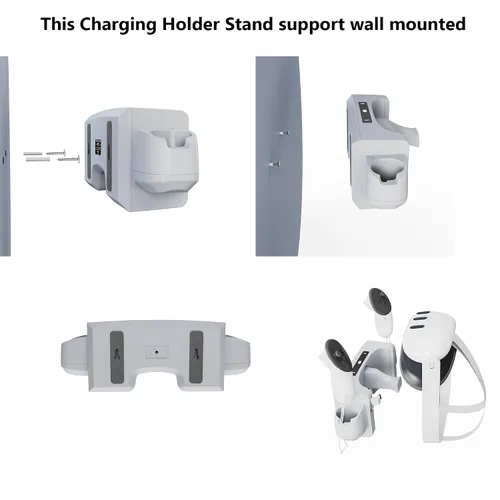 Vista 3 de VR Charging Station for OculusMeta Quest 3, Charging Dock Supports LED Indicator, Charging Dock Station with USB-C Fast Charging for VR Console and
