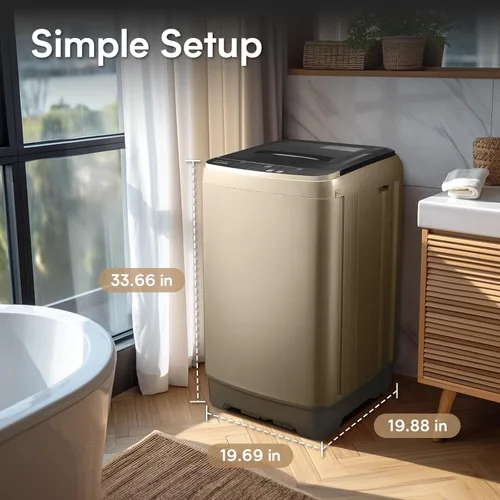 Vista 7 de Anypro - Lavadora portátil y secadora de ropa 17.8LBS, lavadora y centrifugadora completamente automática con 10 programas y 8 niveles de agua