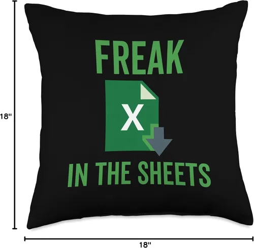 Vista 4 de Freak in the Excel Sheets Spreadsheets Computer Freak in The Excel Sheets - Almohada divertida de broma para computadora, 18 x 18 pulgadas
