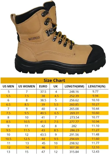 Vista 2 de WOLF Work Boot 100% Waterproof Genuine Leather Oil, Impact, Compression & Puncture Resistant Electrical Hazards Non-Slip Sole Padded
