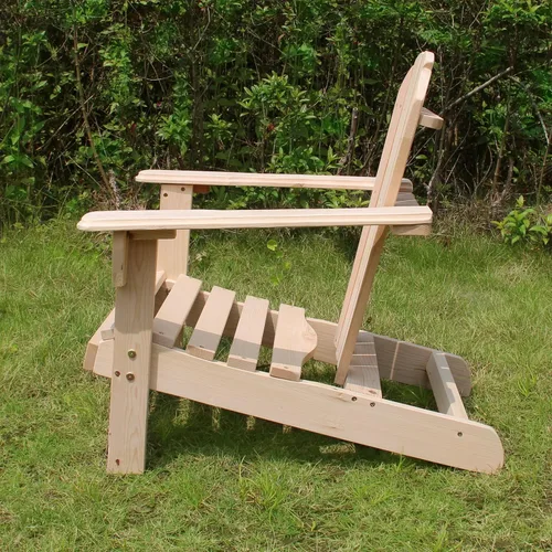 Vista 9 de Silla Adirondack de madera para niños, muebles de patio al aire libre para niños, jardín, césped, silla de cubierta, sin terminar