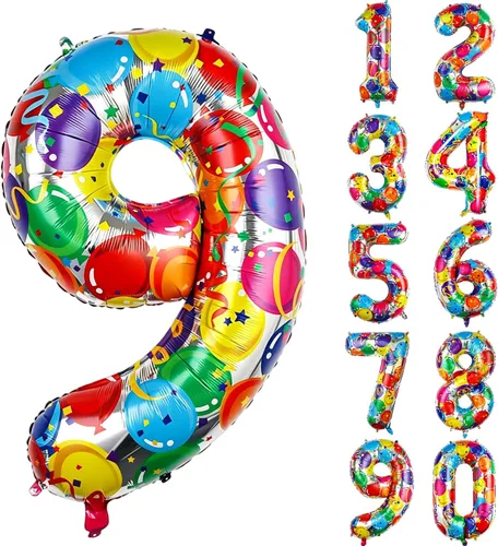 Vista 75 de Globos gigantes de helio de aluminio de 40 pulgadas, color negro, globos digitales grandes del número 0 para decoración de fiesta de cumpleaños