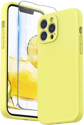 Vista 19 de SURPHY Funda compatible con iPhone 13 Pro Max con protector de pantalla, (protección de cámara + forro de microfibra suave), funda de silicona Negro