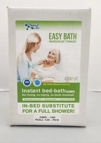 Vista 4 de Easy Bath - Toallitas de baño 100% biodegradables sin enjuague, hipoalergénicas con tecnología de liberación administrada, ducha completa con solo