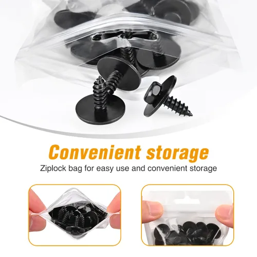 Vista 3 de GOOACC 25Pcs Tornillos Hexagonales M4.8-1.61 x 16mm para Protección de Salpicaduras de Motor, Reemplazo de Cubierta de Parachoques para BMW 128i 25