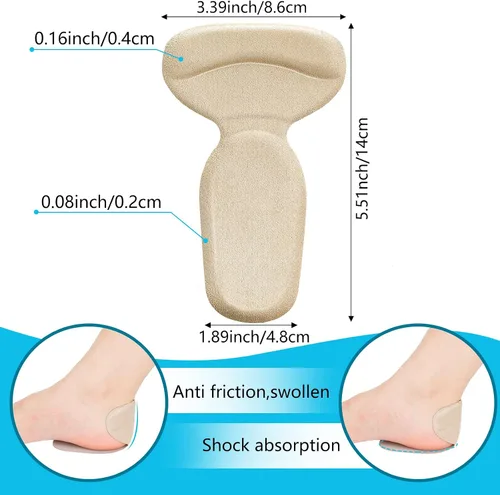 Vista 3 de 6 pares de almohadillas de tacón alto para zapatos cómodos insertos de talón de almohadillas de gel plantillas para mujeres y hombres zapatos