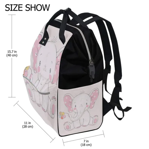 Vista 2 de ColourLife - Mochila para pañales, diseño de elefante rosa