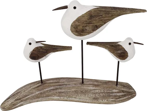 Vista 10 de Estatua de pájaro marino de madera, gaviota en el soporte, escultura náutica de aves costeras, para interiores y exteriores, figura de animales