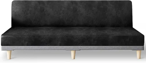 Vista 24 de molasofa - Funda elástica para futón de aspecto de cuero, cubierta para sofá sin brazos, protector de muebles con parte inferior elástica, funda