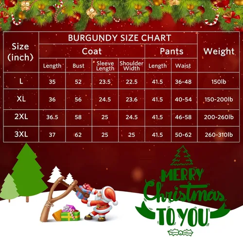Vista 5 de dgdgcool Santa Claus Costume for Men, 9PCS Deluxe Santa Costume Christmas Velvet Santa Suit Adults Men Professional