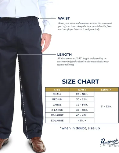 Vista 6 de Pembrook Pantalones de cintura elástica para hombre para personas mayores, pantalones adaptativos para hombres mayores, pantalones de cintura
