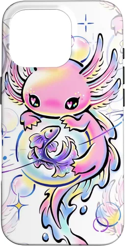 Vista 20 de Cute Kawaii Axolotl Purple Magical Crystals Case for iPhone 17