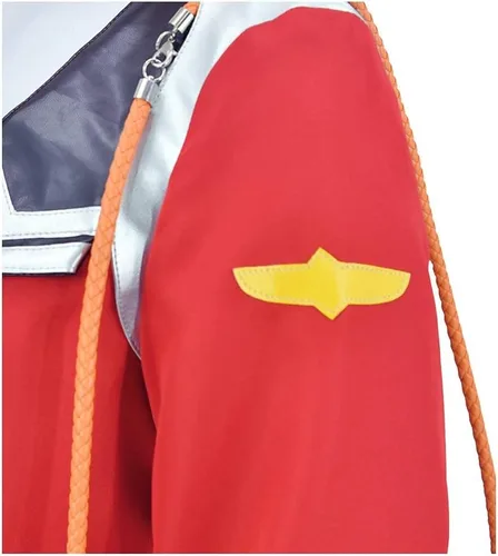 Vista 5 de C-ZOFEK Vestido rojo para mujer, talla de EE. UU., trajes de cosplay, uniforme de anime, disfraz de Navidad y Halloween