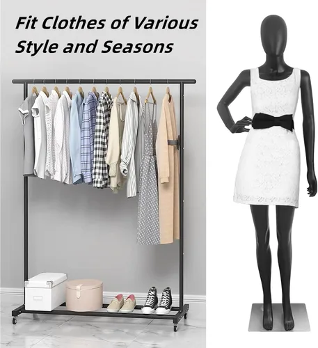 Vista 6 de Maniquí femenino de cuerpo completo forma maniquí torso vestido de costura modelo ajustable de 70 pulgadas forma de ropa soporte desmontable