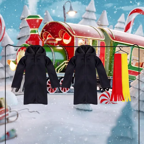 Vista 7 de Libima 6 Pcs Christmas Doll Clothes Accessories Halloween Wizard Clothes Wizard Robe and Broom Doll Costume