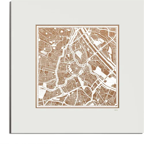 Vista 114 de O3 Design Studio Mapa de corte de papel de París, color negro mate, 20 x 20 pulgadas, arte en papel