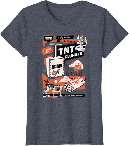 Vista 38 de Looney Tunes Wile E. Coyote - Camiseta de émbolo TNT, Blanco, S